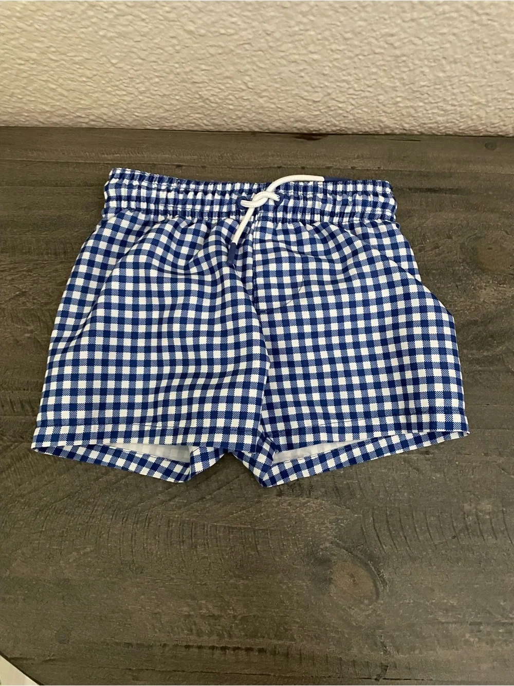 Baby cat & Jack Blue and White Gingham Swim trunks Shorts